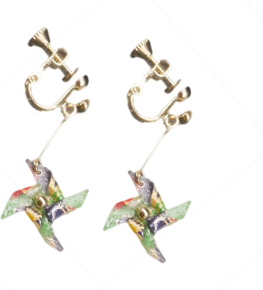 Amazon | Fairy heart 風車 かざぐるま 日本製 和風ピアス 和風